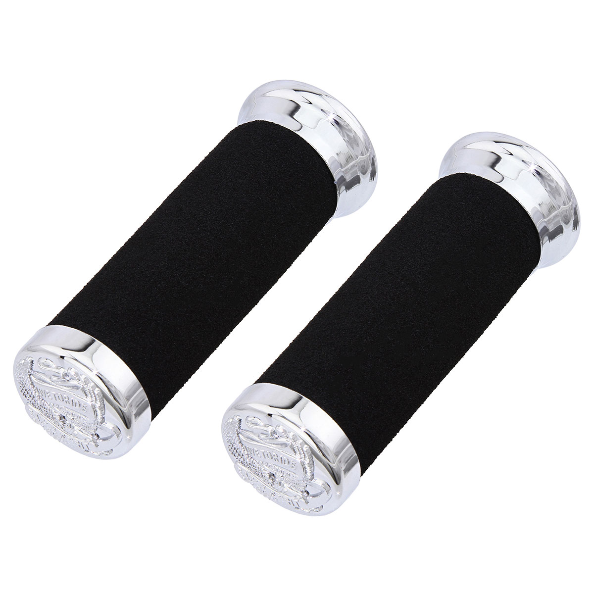 Grips 7/8 long 130mm Foam 127 Black/Chrome Eagle.