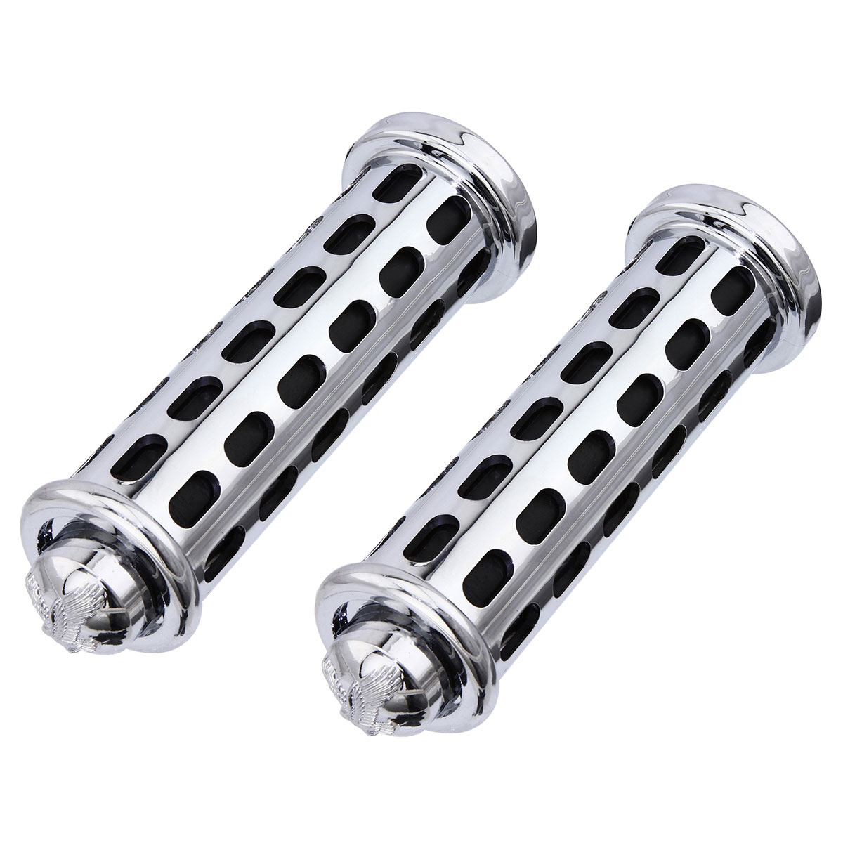 Grips 7/8 long 130mm BLock Black/Chrome 9808 Eagle.