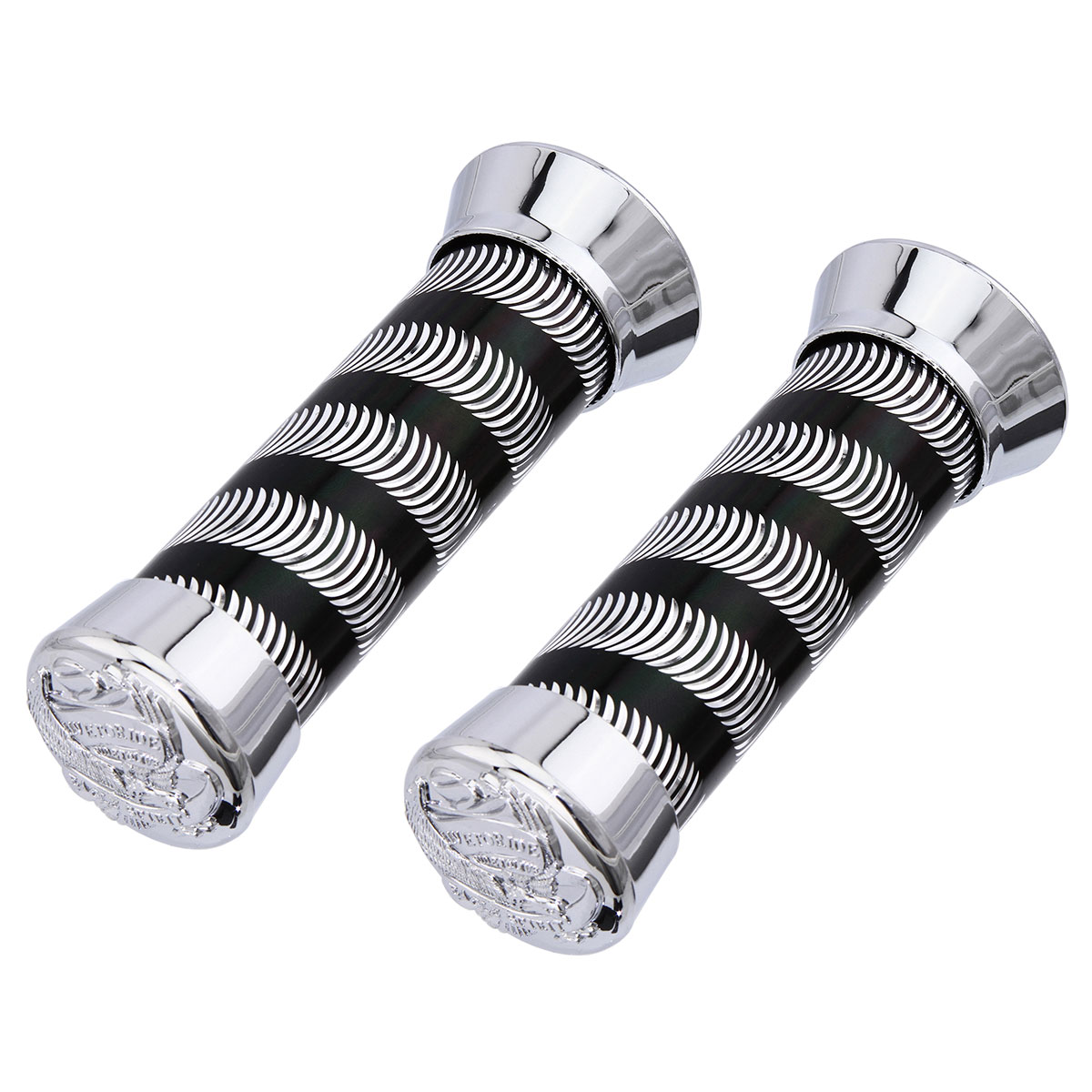 Grips 7/8 long 130mm Swirl 9518 Black/Chrome Eagle.