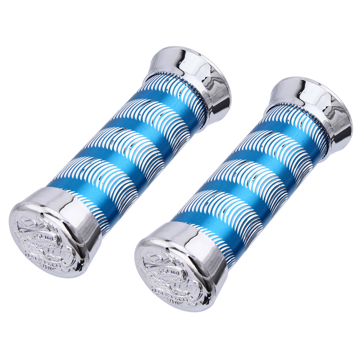 Grips 7/8 long 130mm Swirl 9518 Blue/Chrome Eagle.