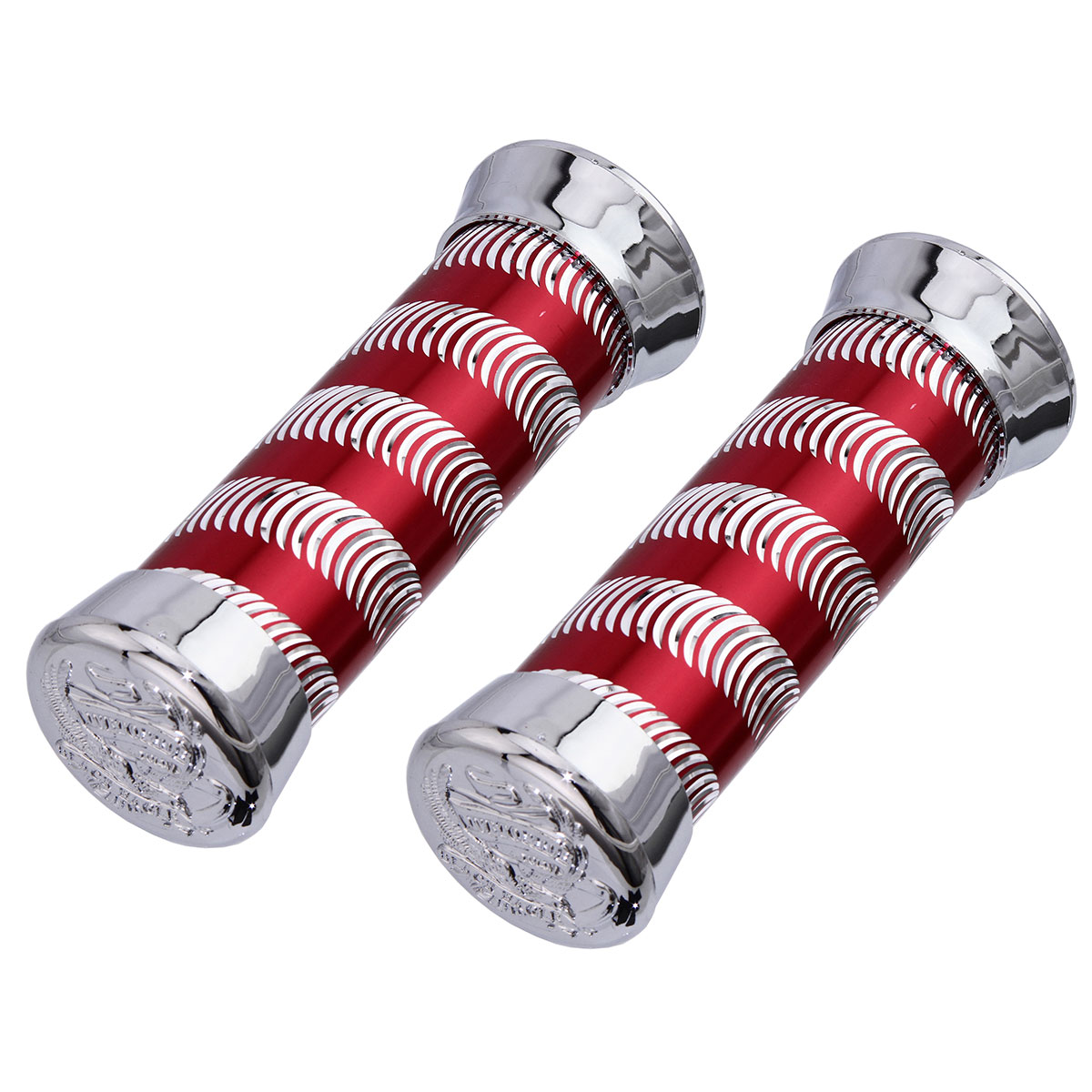 Grips 7/8 long 130mm Swirl 9518 Red/Chrome Eagle.