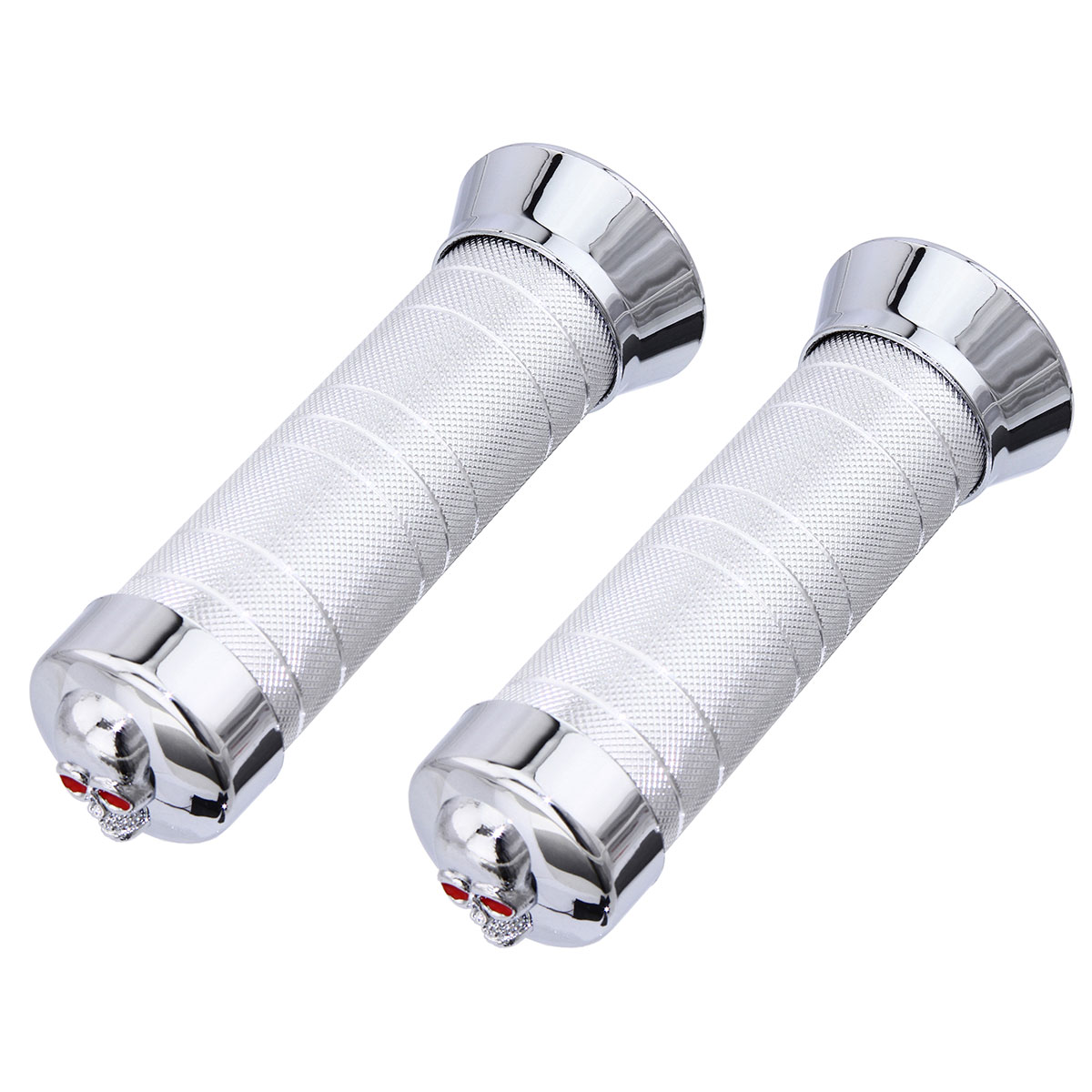 Grips 7/8 long 130mm 16a Chrome Skull.