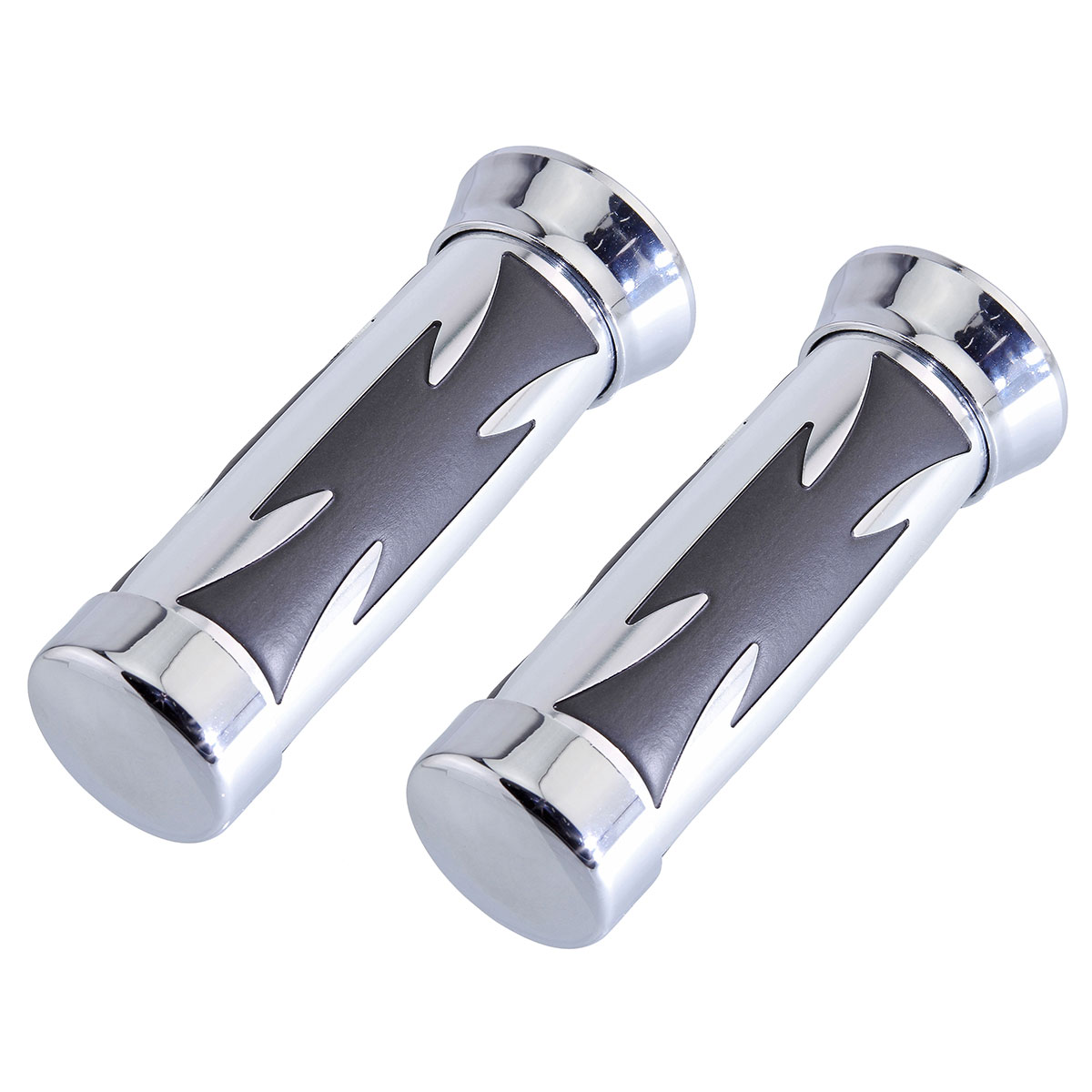 Grips 7/8 long 135mm Iron Cross Chrome.