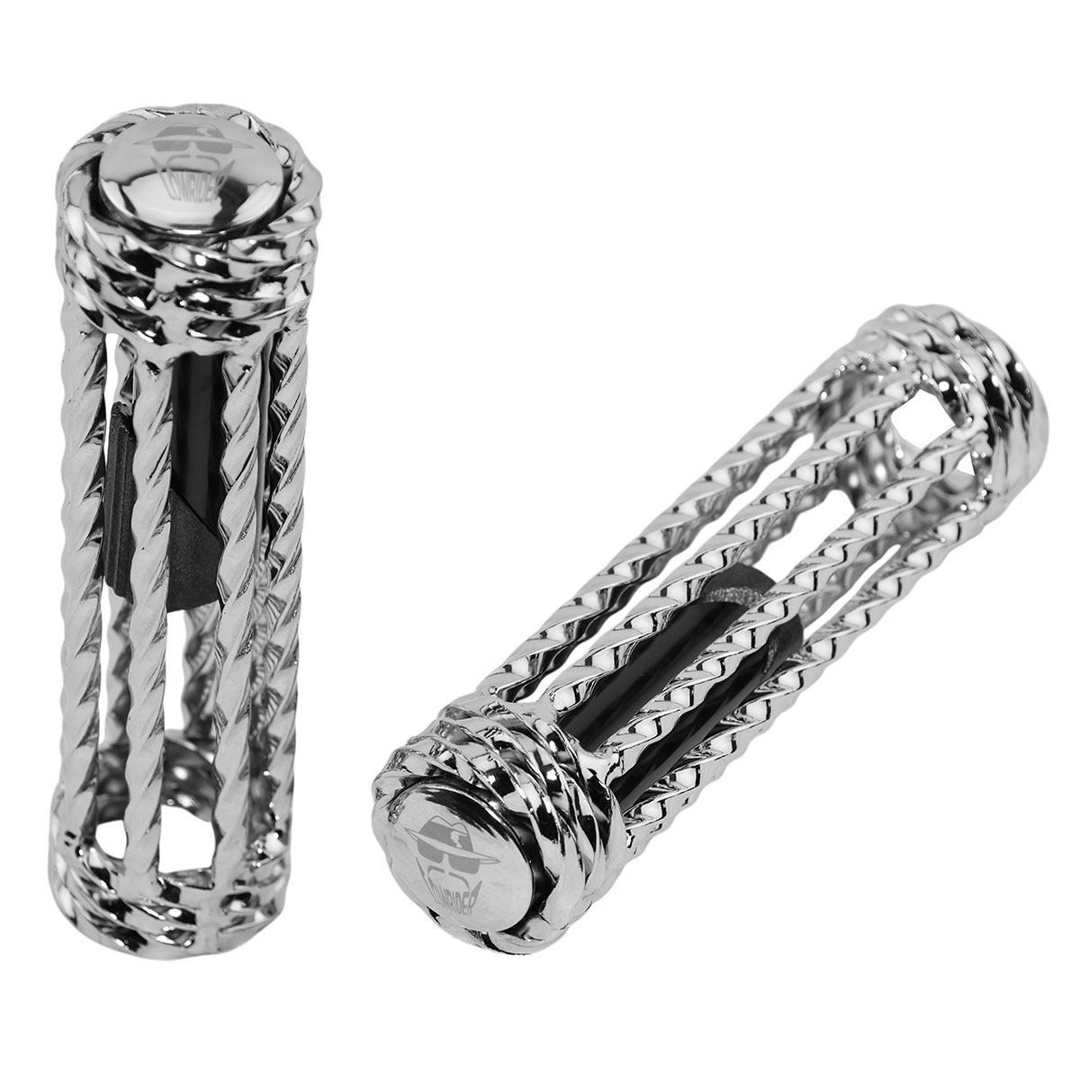Lowrider Triple/8 Twisted Grips 7/8 long 125mm Chrome.