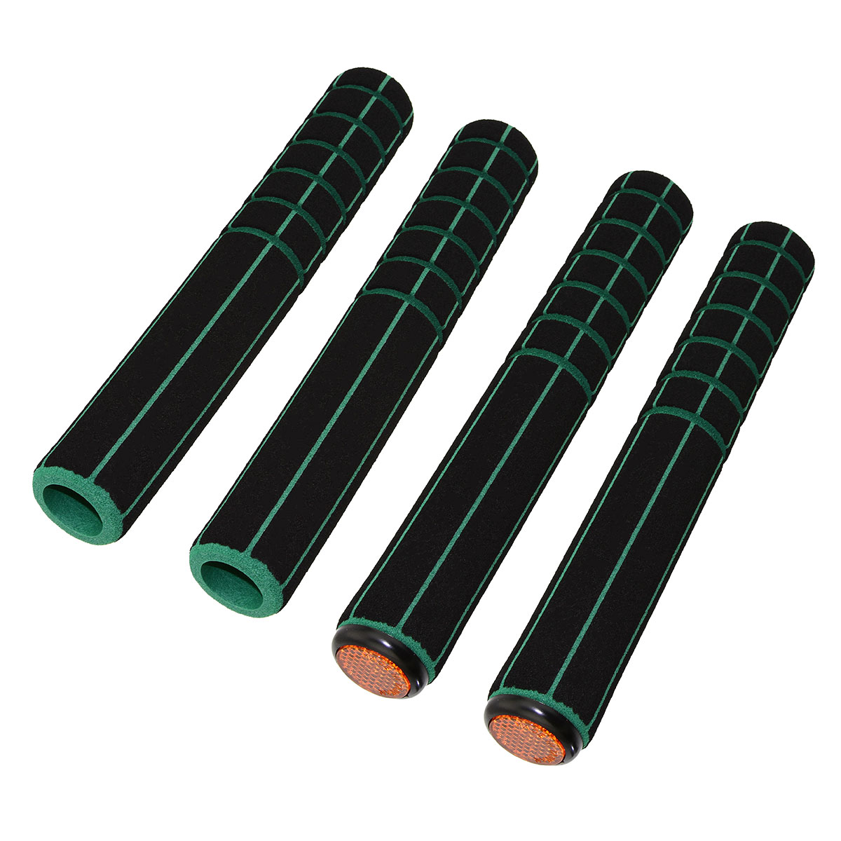 Road Foam Grips 7/8 long 219mm 4-Piece Set Black/Green.
