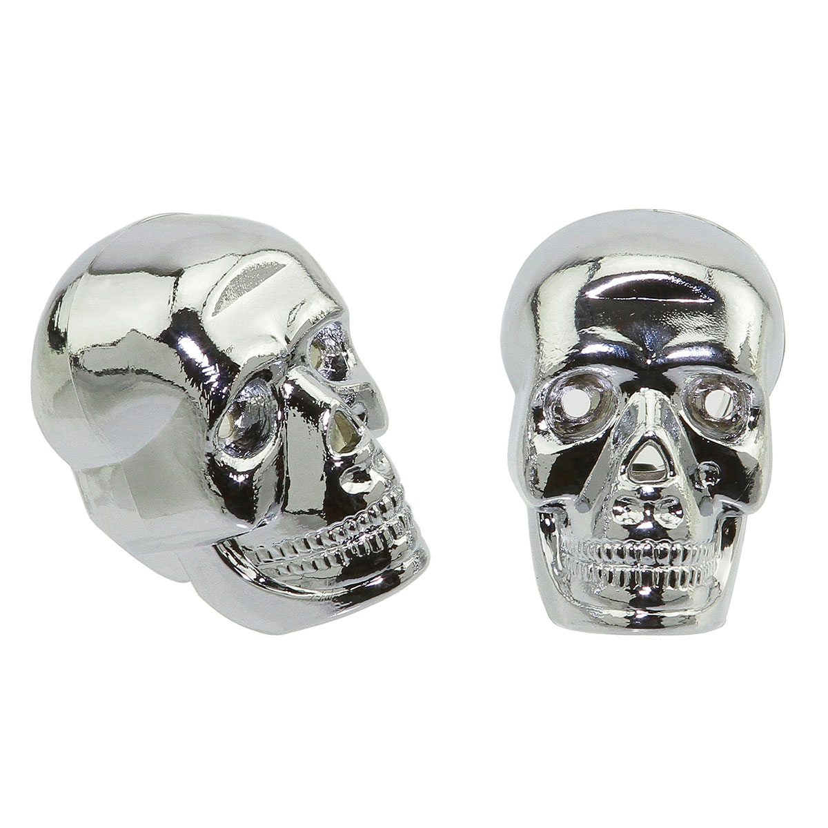 Handlebar Grips End Plugs Big Skull Chrome.