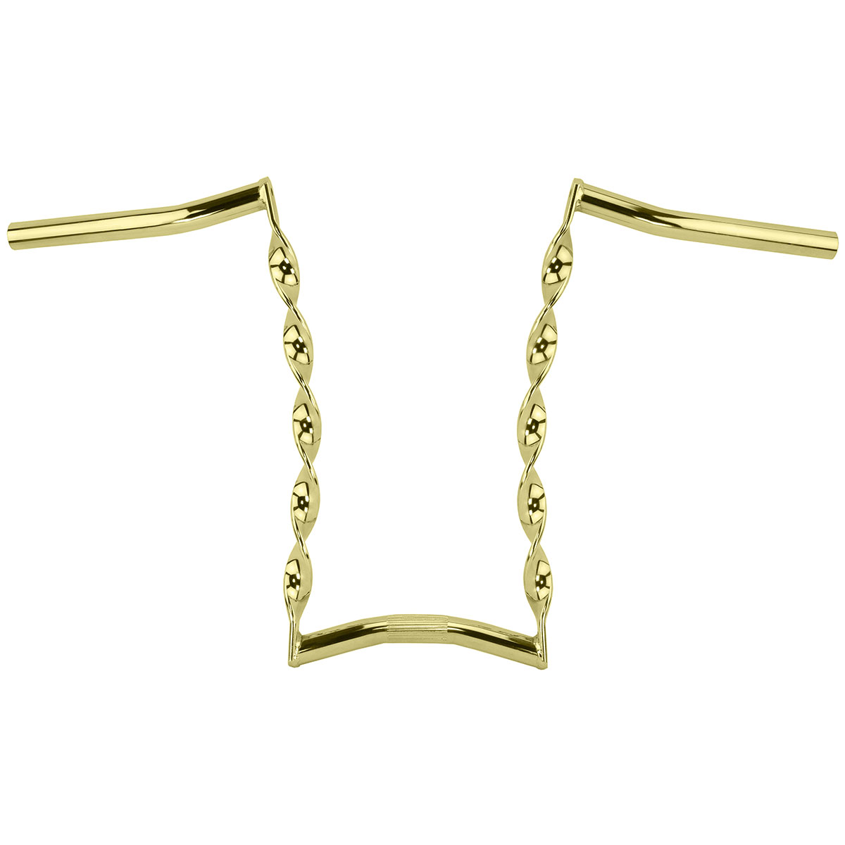 Vintage Curved Flat Twisted Handlebar 15 22.2mm Gold.