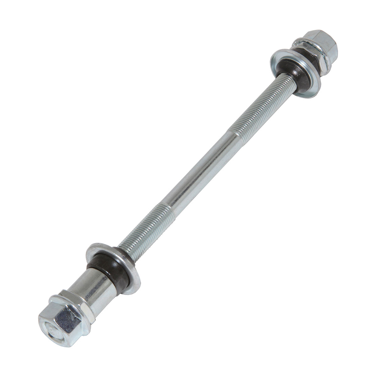Rear Hub Axle 3/8x185mm Chrome.