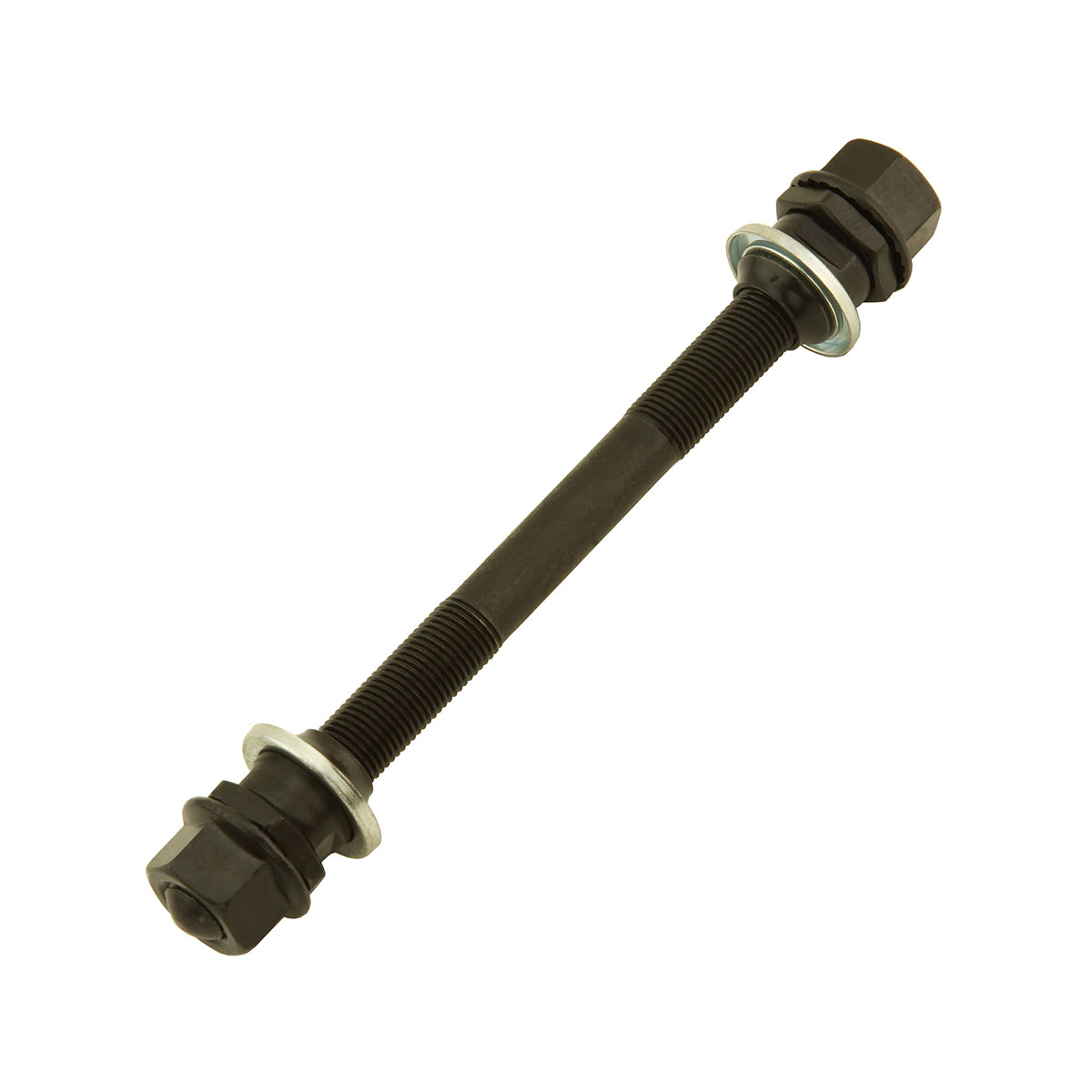 Hub Axle 3/8x140mm 5/16 Cone Black.
