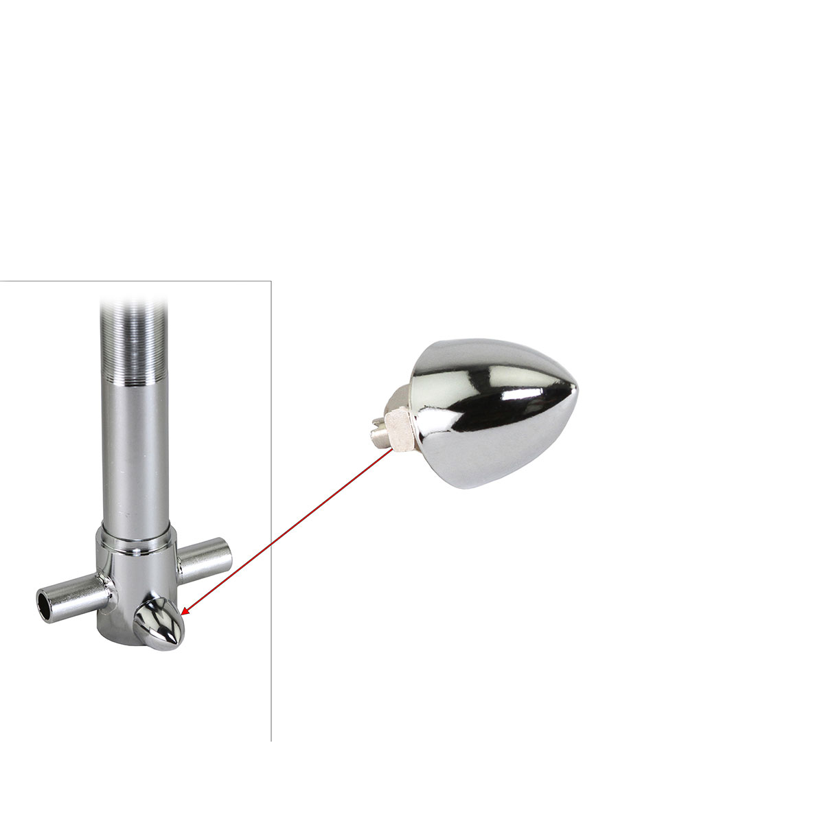 Bullet Nut 521 Chrome.