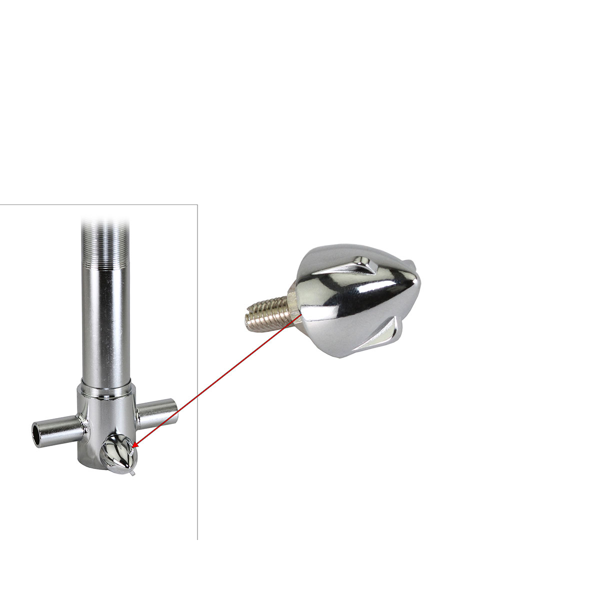 Bullet Nut W/Wing 522 Chrome.