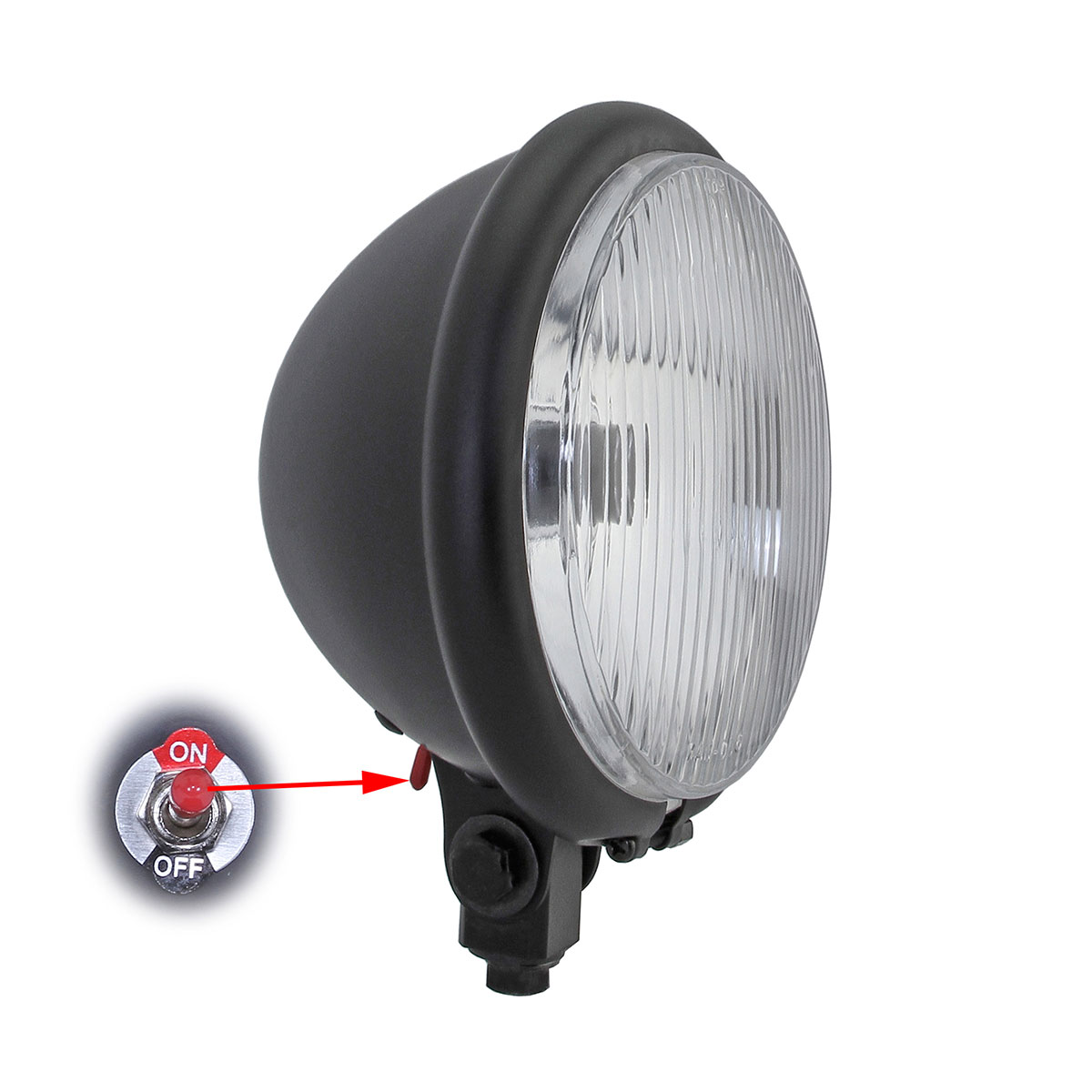 Bates Head Light Led 5 3/4 Matt/Black.