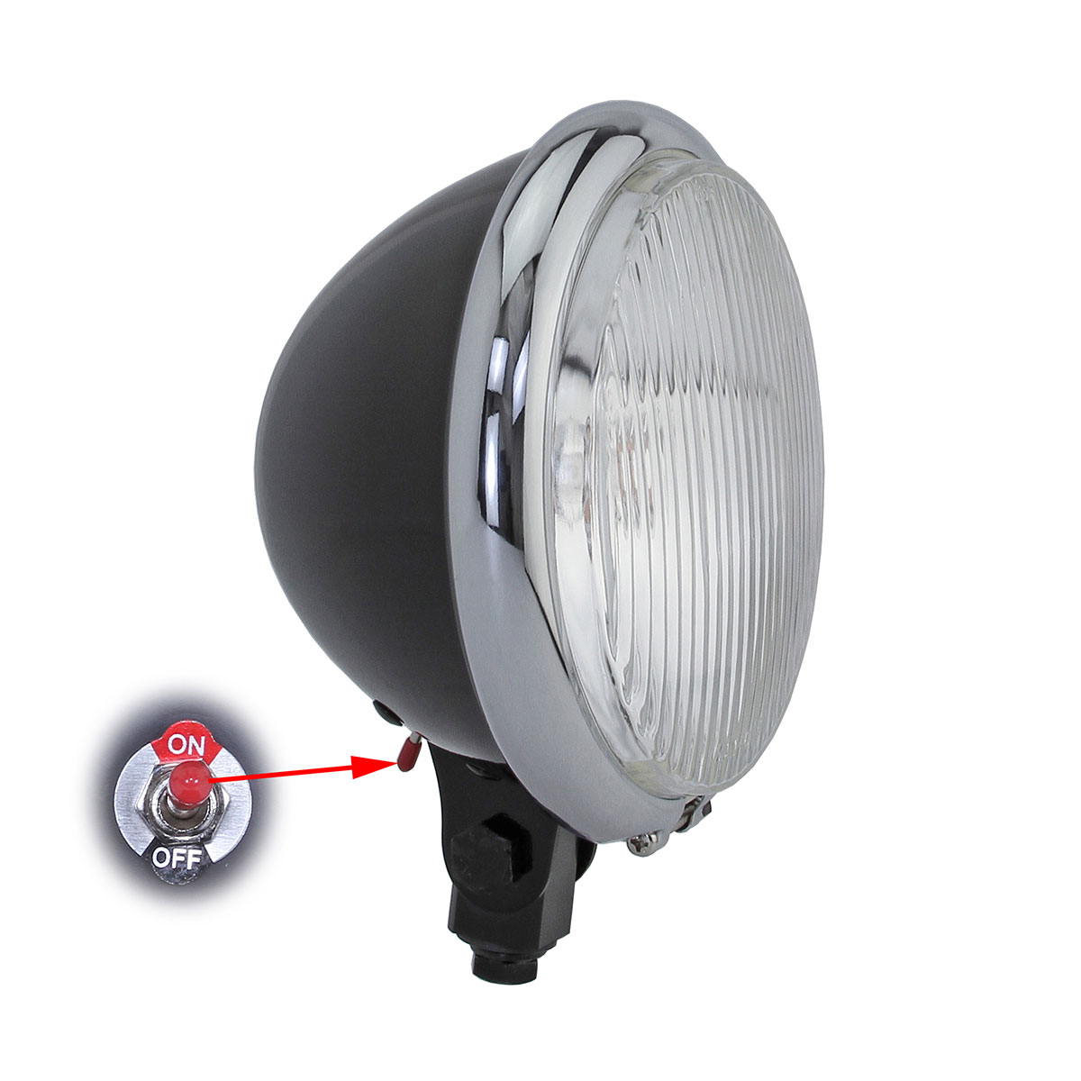 Bates Head Light Led 5 3/4 Black/Chrome.