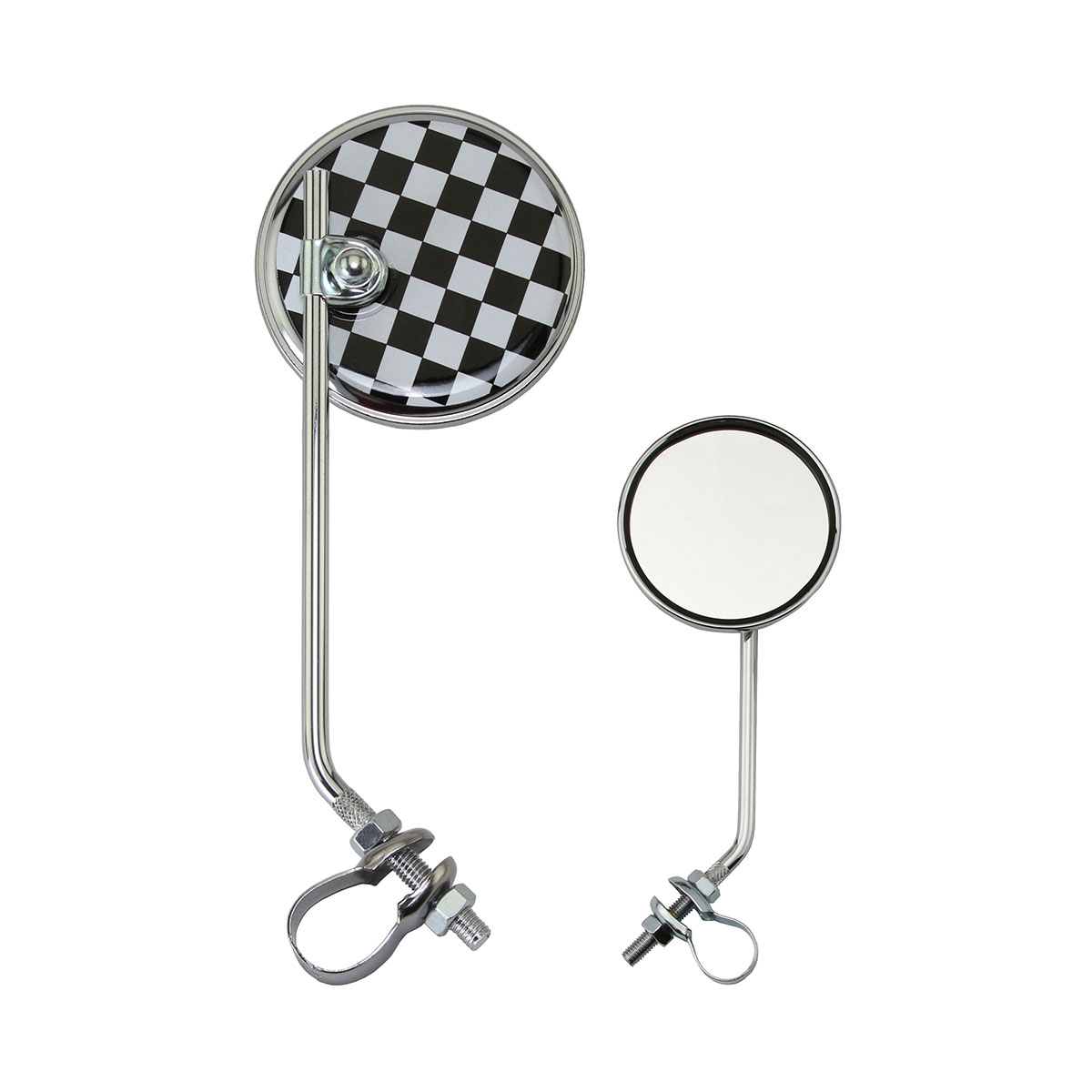 Check Round Mirror Black/White.
