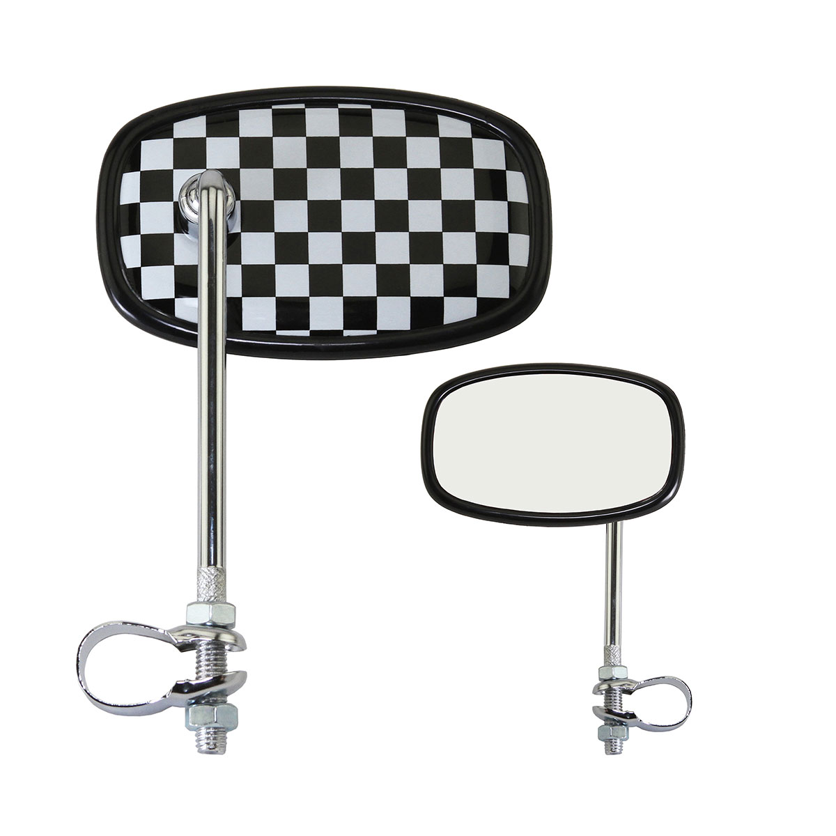 Check Oval Mirror Black/White.