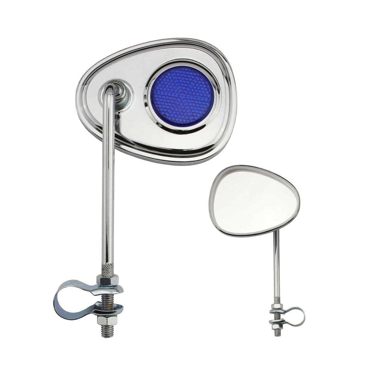 V Mirror Chrome Blue Reflectors.