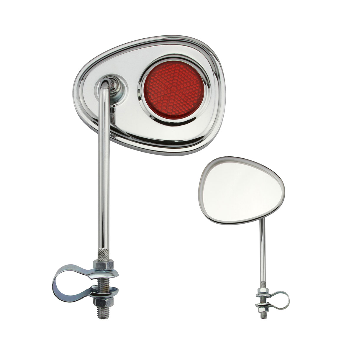 V Mirror Chrome Red Reflectors.