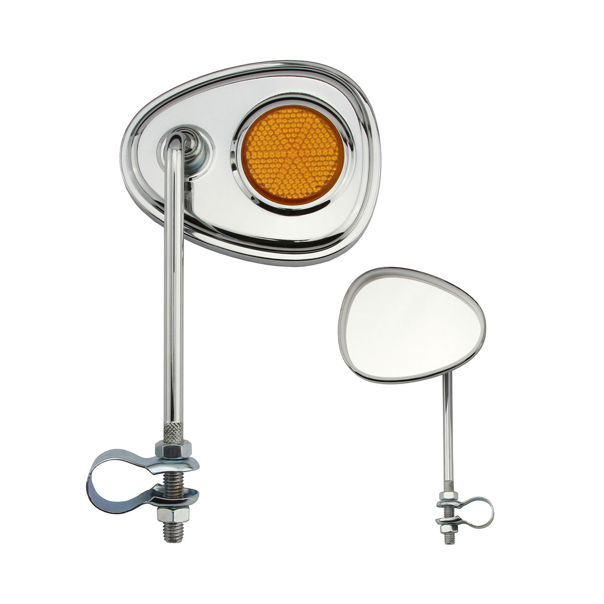 V Mirror Chrome Amber Reflectors.