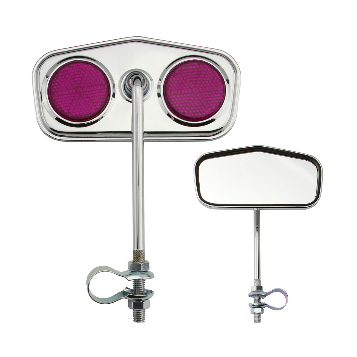 Diamond Mirror Chrome Purple Reflectors.