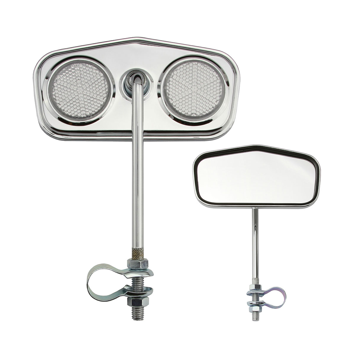 Diamond Mirror Chrome Clear Reflectors.