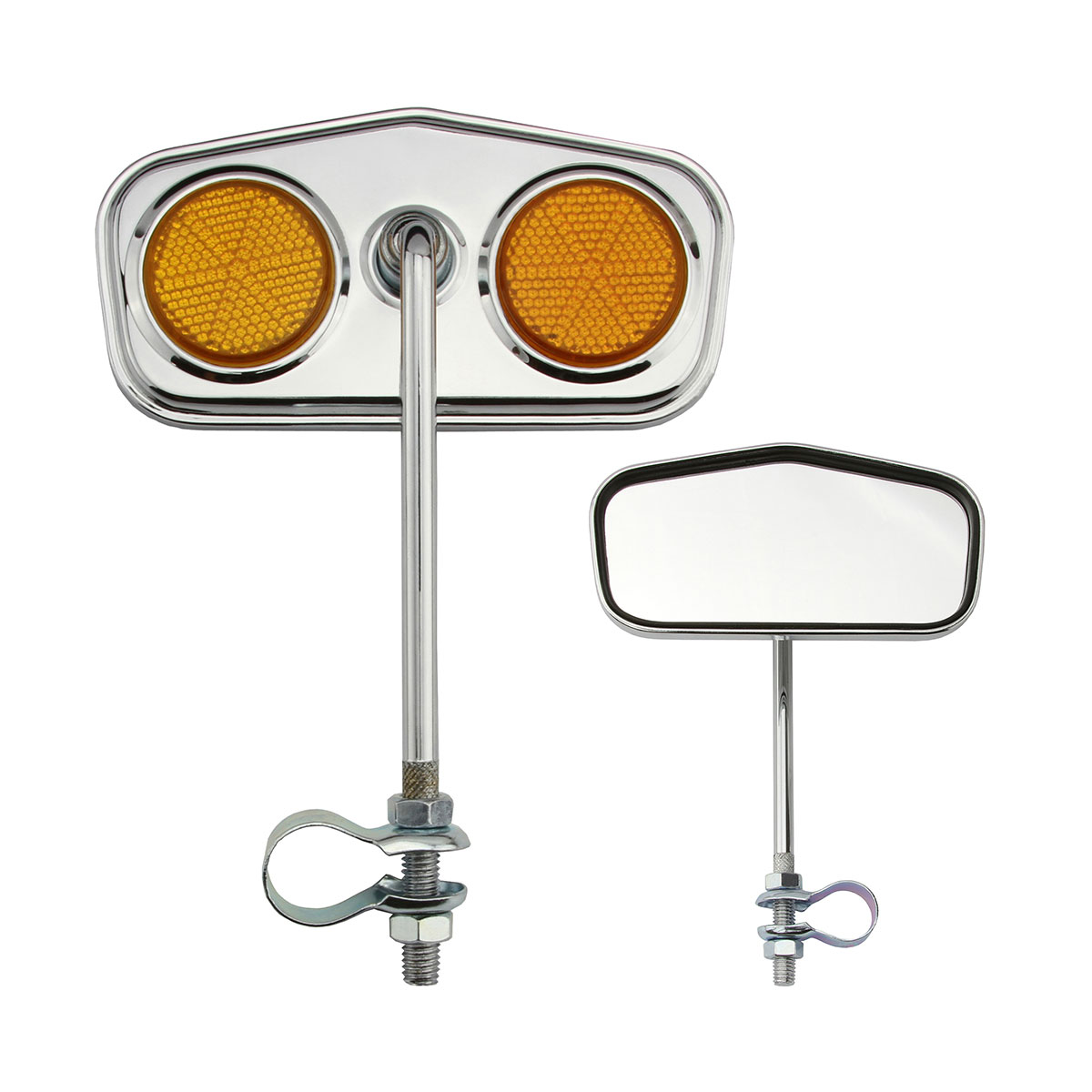 Diamond Mirror Chrome Amber Reflectors.