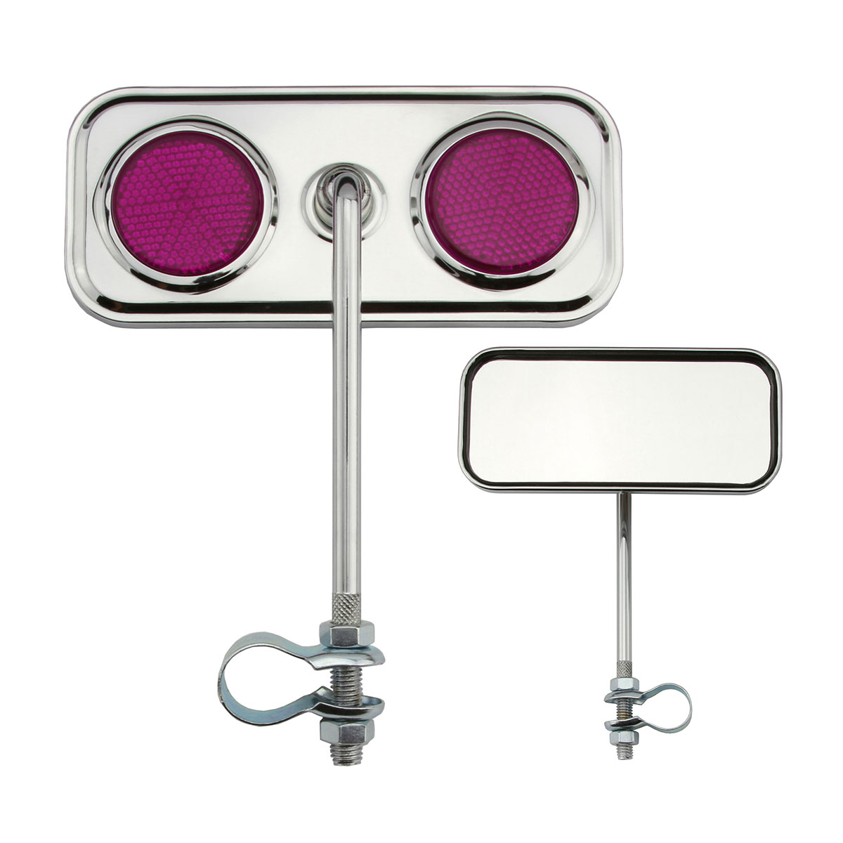 Rectangle Mirror Chrome Purple Reflectors.
