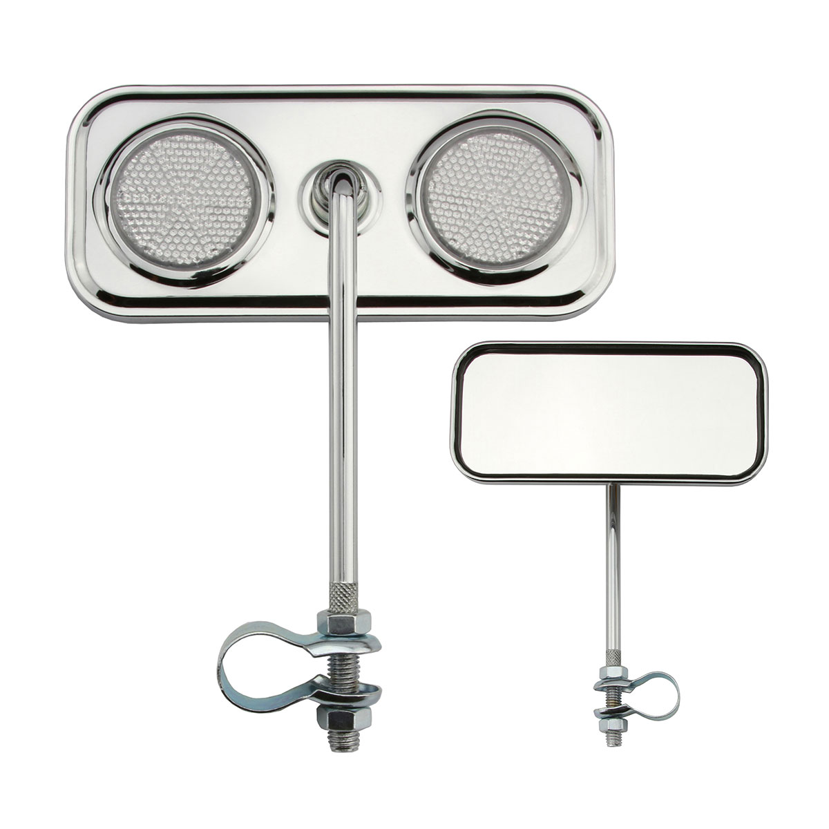 Rectangle Mirror Chrome Clear Reflectors.