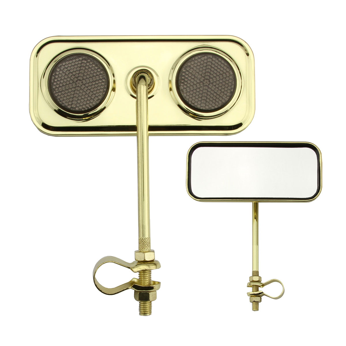 Rectangle Mirror Gold Black Reflectors.