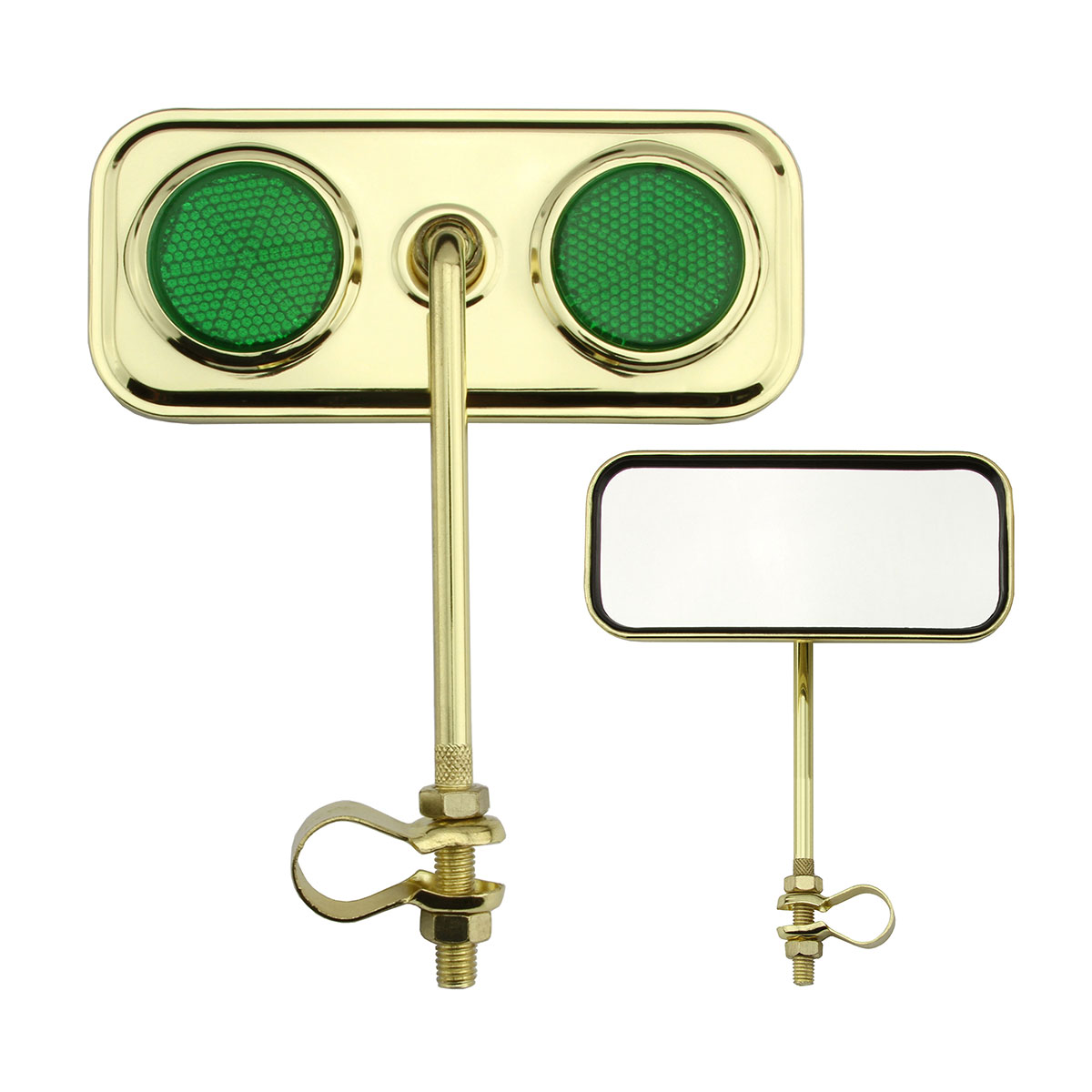 Rectangle Mirror Gold Green Reflectors.
