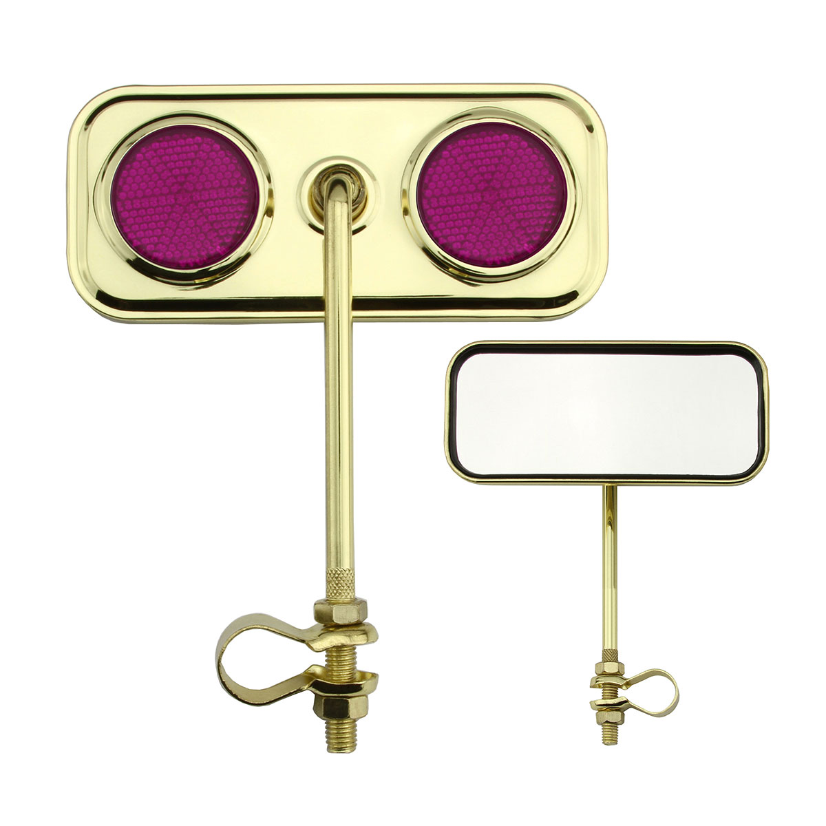 Rectangle Mirror Gold Purple Reflectors.