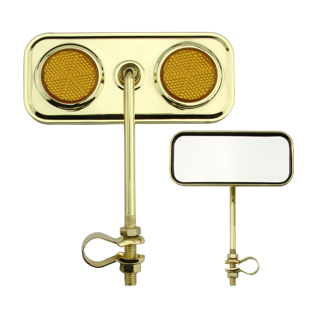 Rectangle Mirror Gold Amber Reflectors.