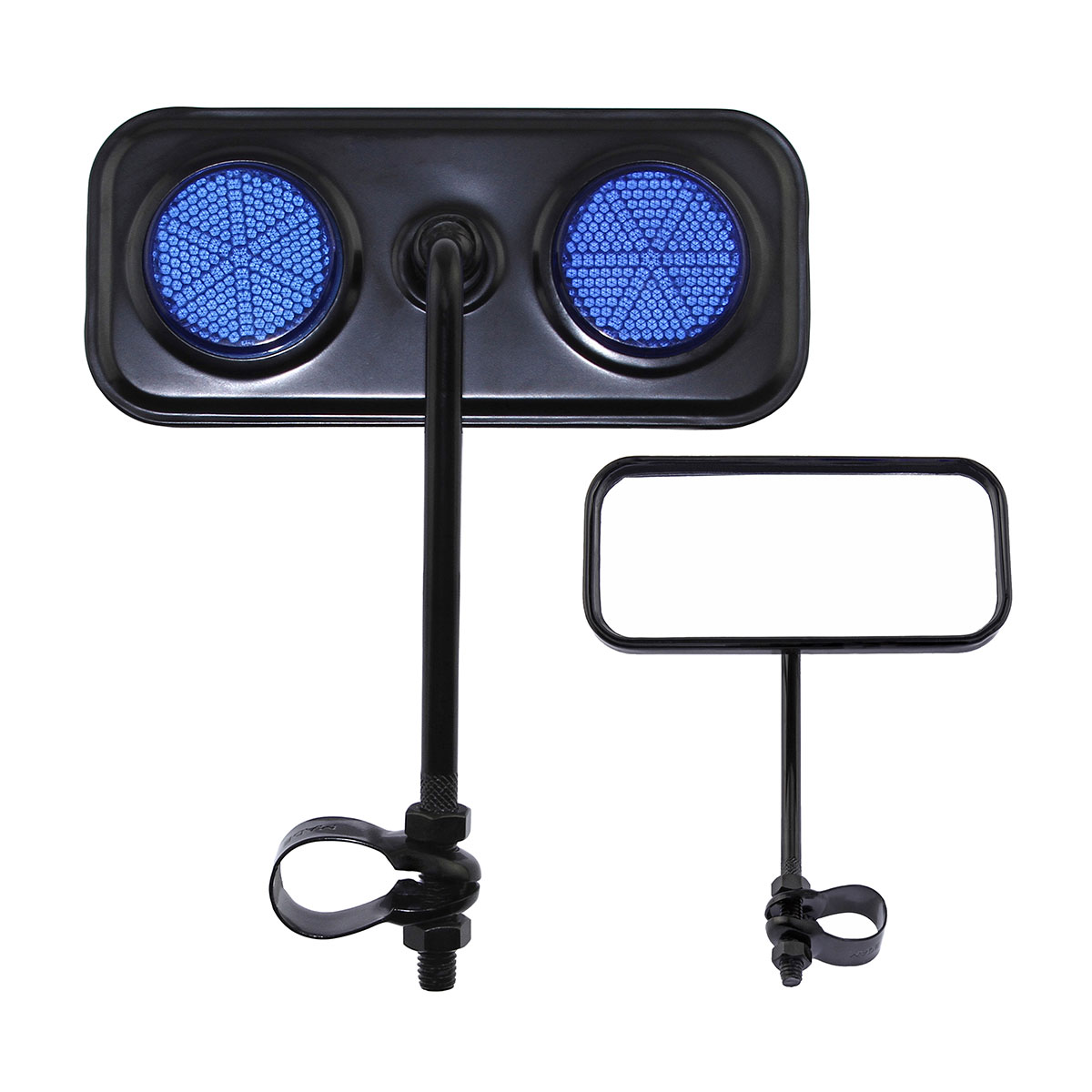 Rectangle Mirror Black/ Blue Reflectors.