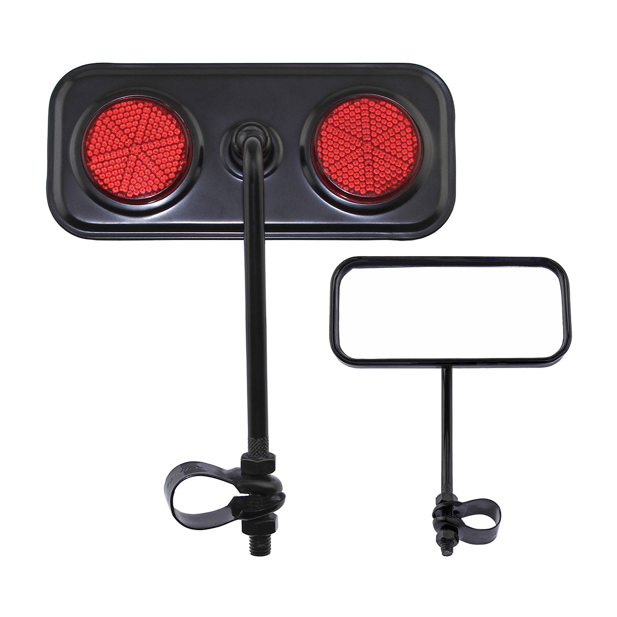 Rectangle Mirror Black Red Reflectors.