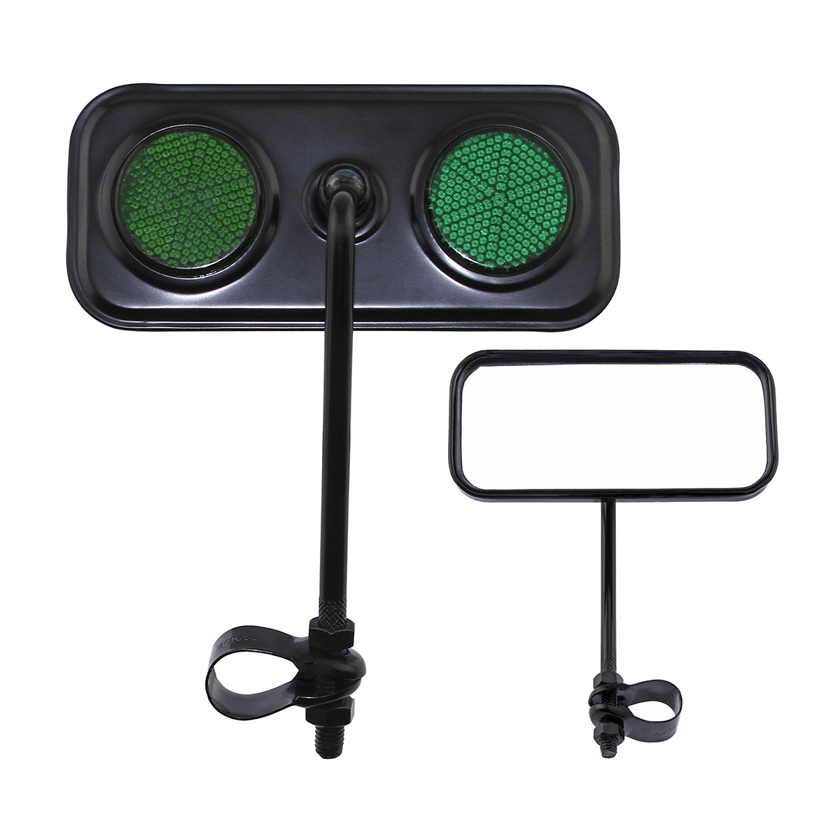 Rectangle Mirror Black Green Reflectors.