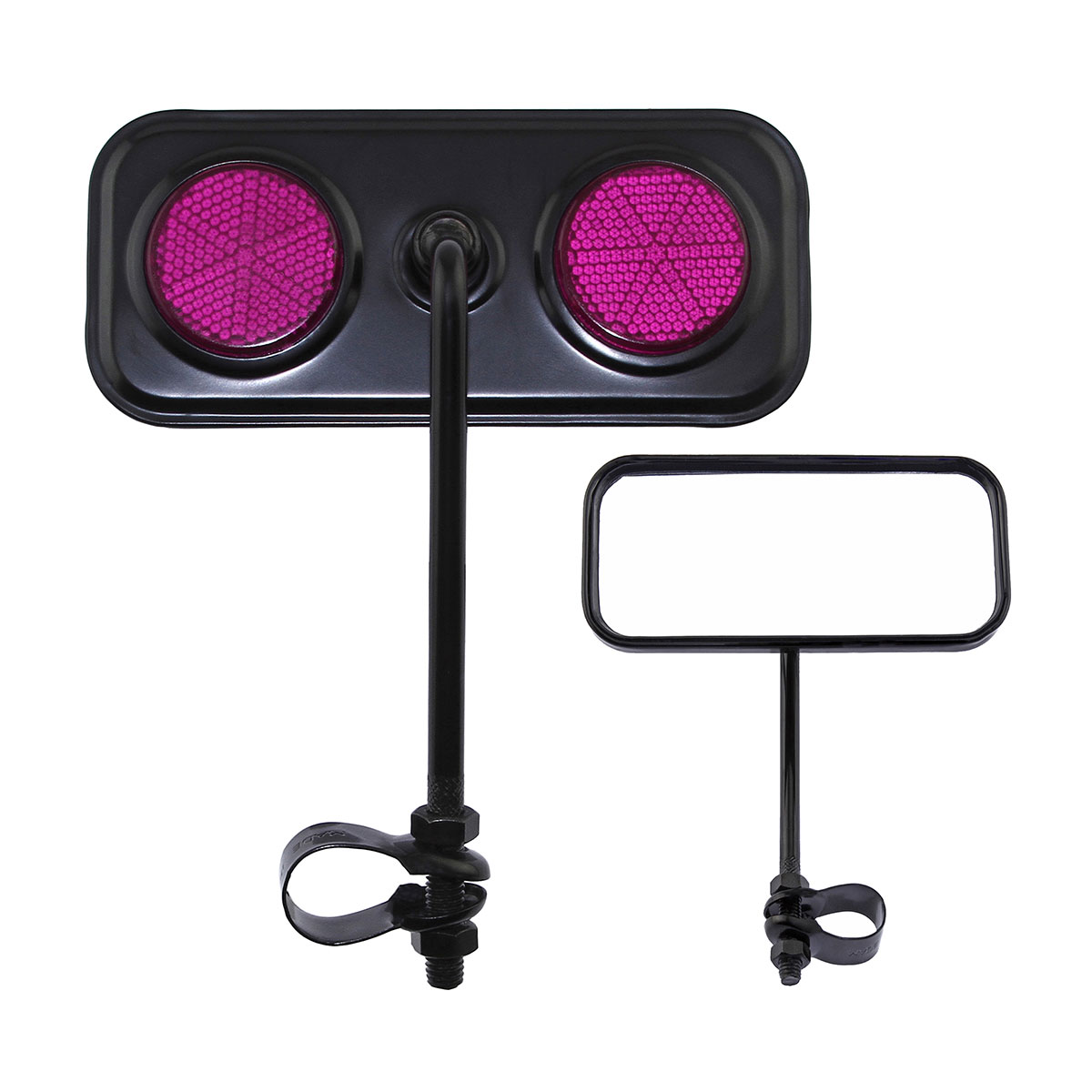 Rectangle Mirror Black Purple Reflectors.