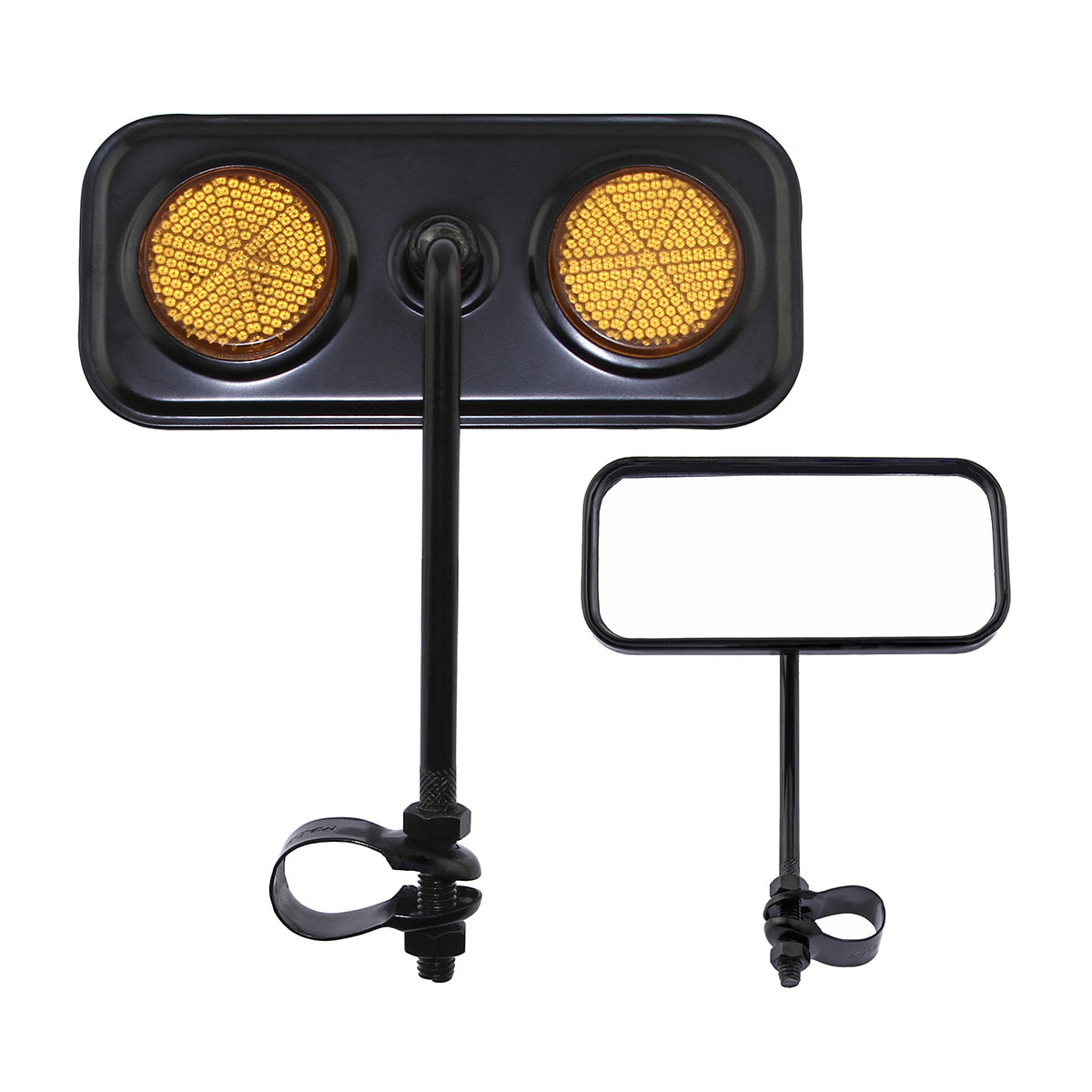 Rectangle Mirror Black Amber Reflectors.