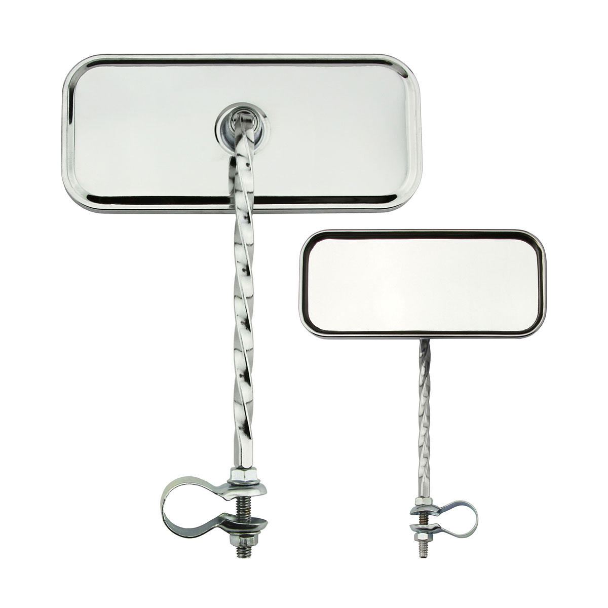 Rectangle Square Twisted Mirror All Chrome.