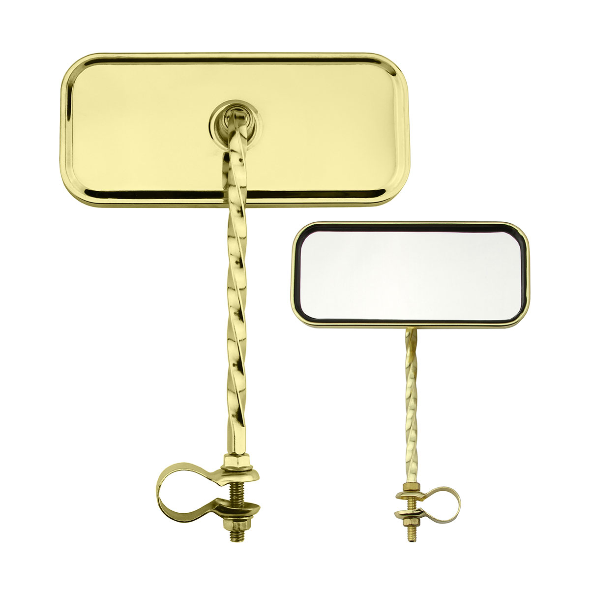 Rectangle Square Twisted Mirror All Gold.