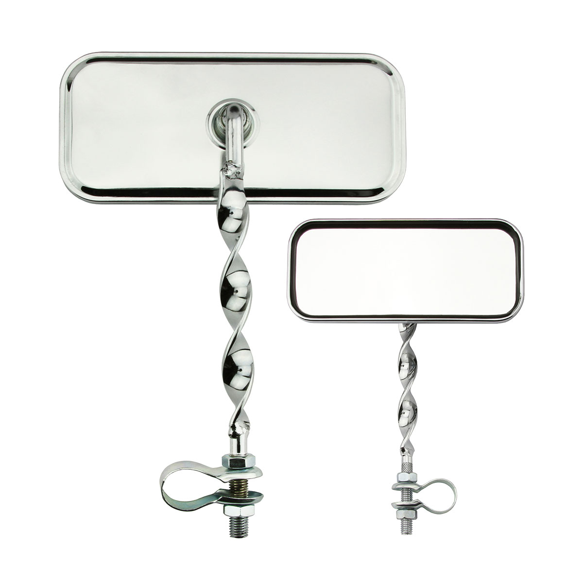 Rectangle Flat Twisted Mirror All Chrome.