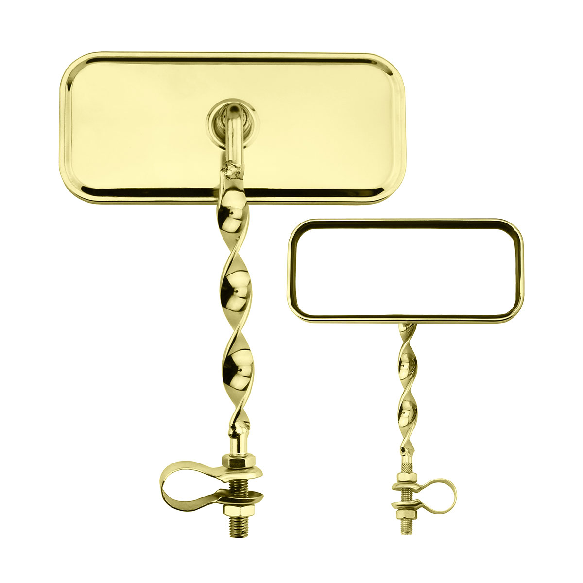 Rectangle Flat Twisted Mirror All Gold.