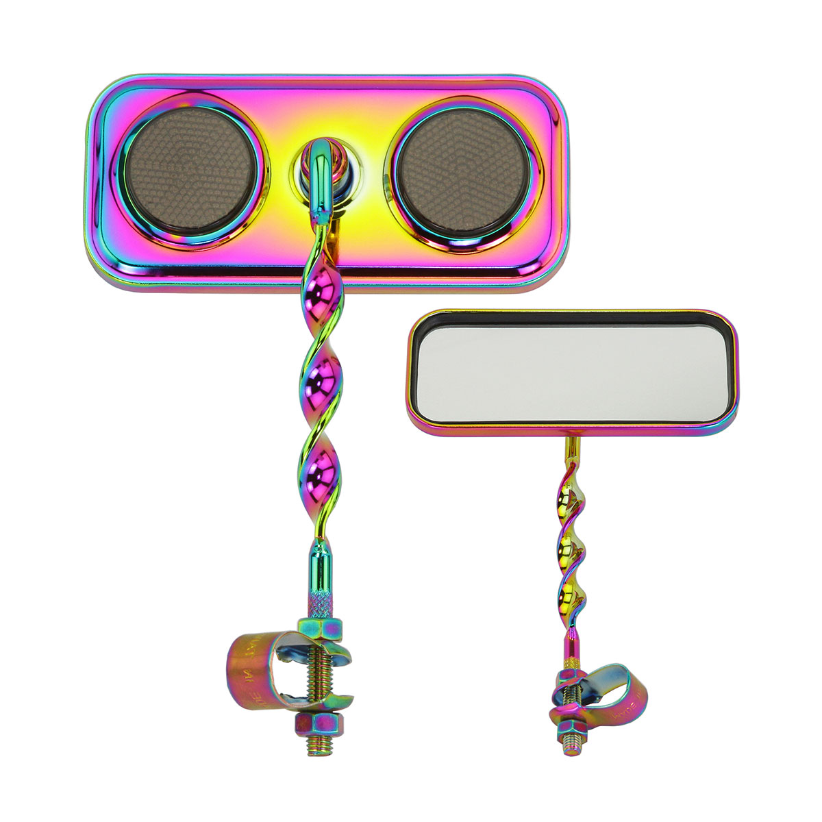 Rectangle Flat Twisted Mirror Oil Slik Black...