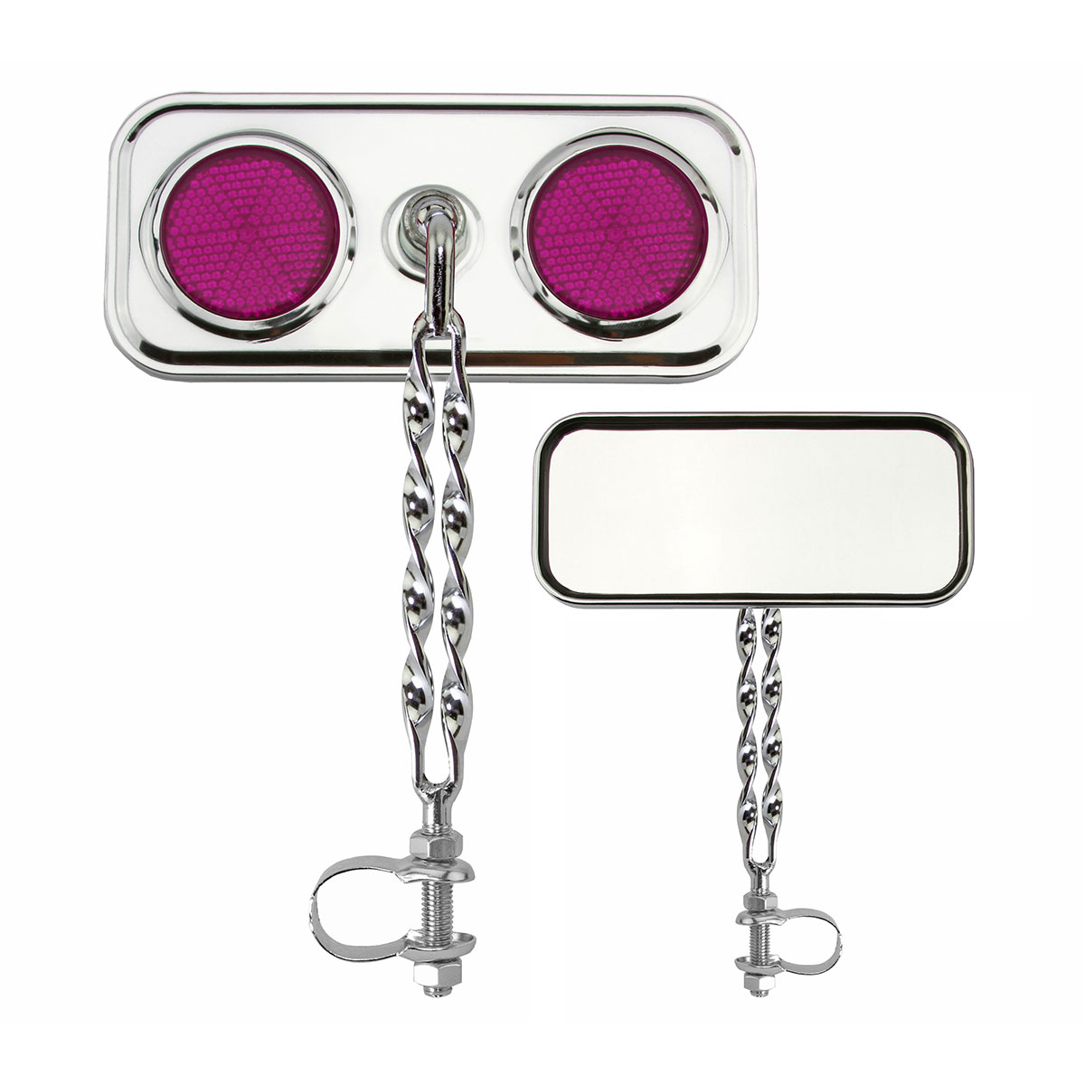 Rectangle Double Flat Twisted Mirror Chrome Purple...