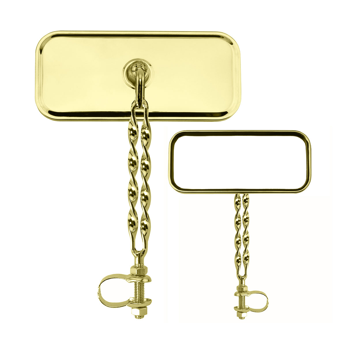 Rectangle Double Flat Twisted Mirror All Gold.