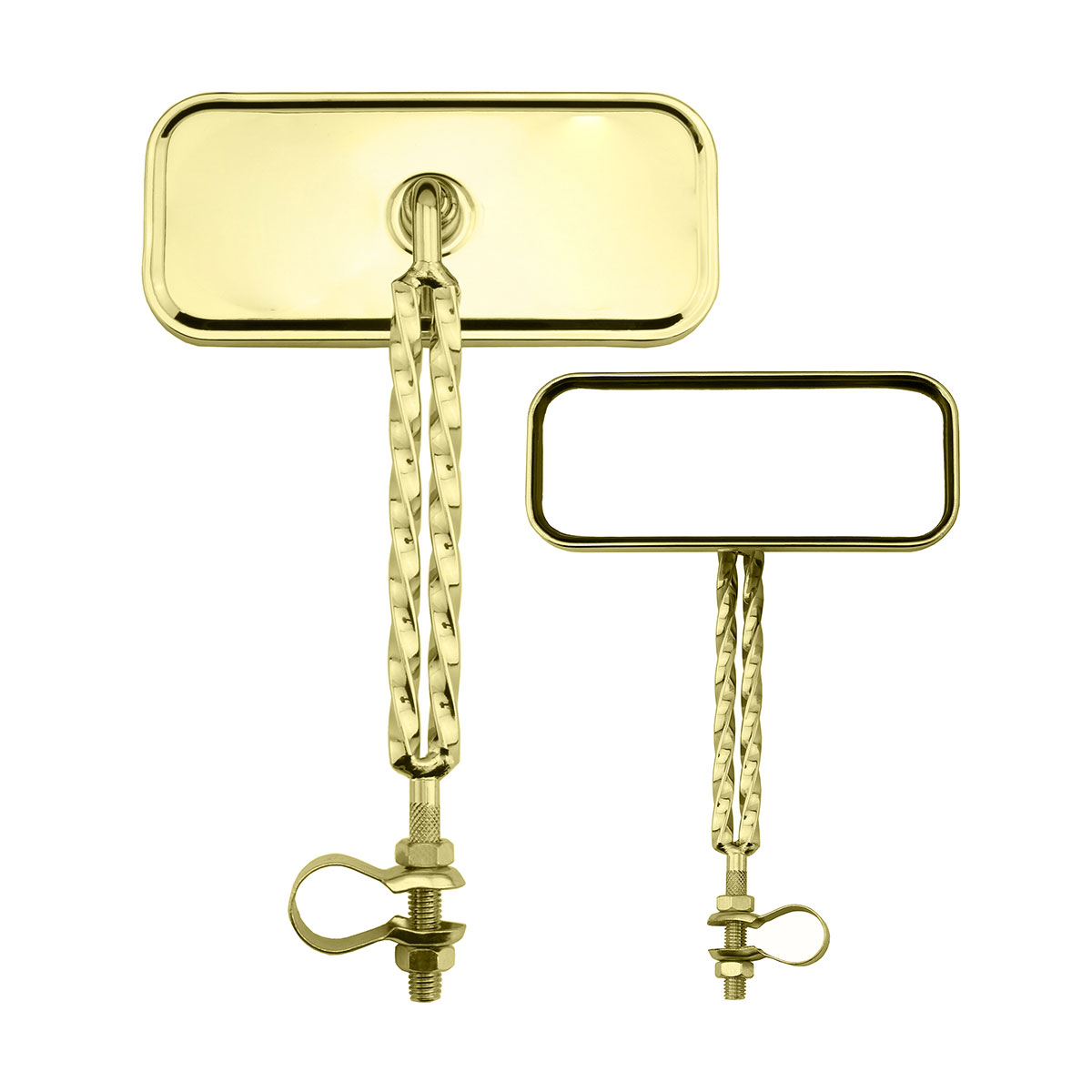 Rectangle Double Square Twisted Mirror All Gold.