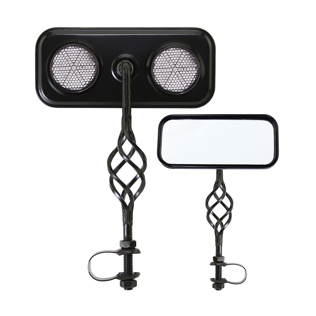 Rectangle Cage Mirror Black Black Reflectors.