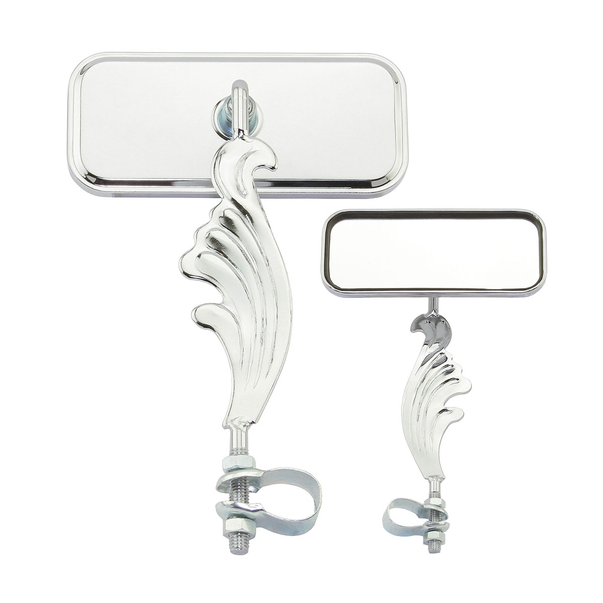 Rectangle Wing Mirror Right All Chrome.