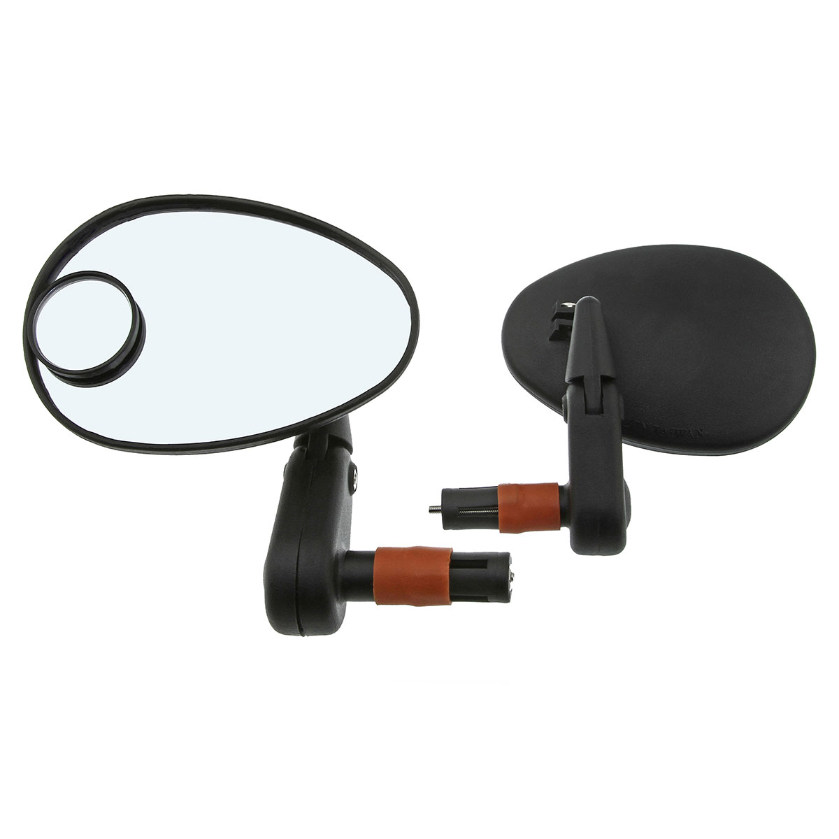 3D Mirror Bar End 222SBD W/Lens Black.