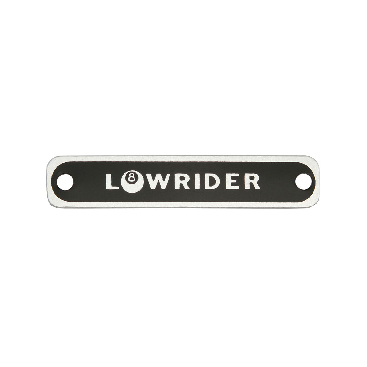 Straight Lowrider Name Plate Black/Silver.