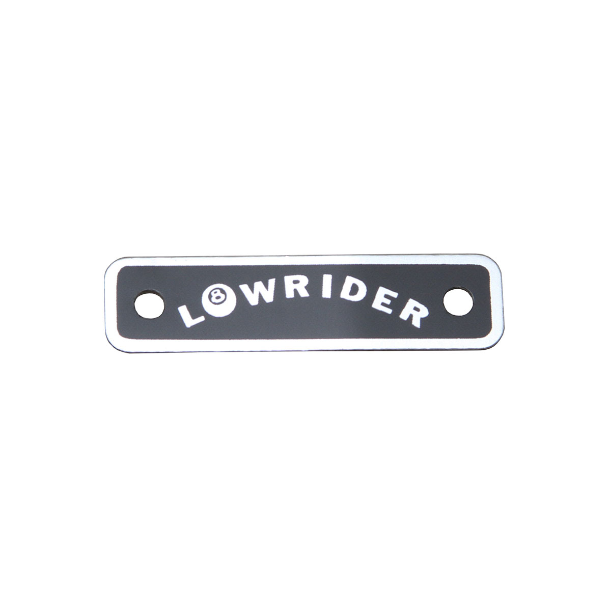 Curved Lowrider Name Plate Black/Silver.