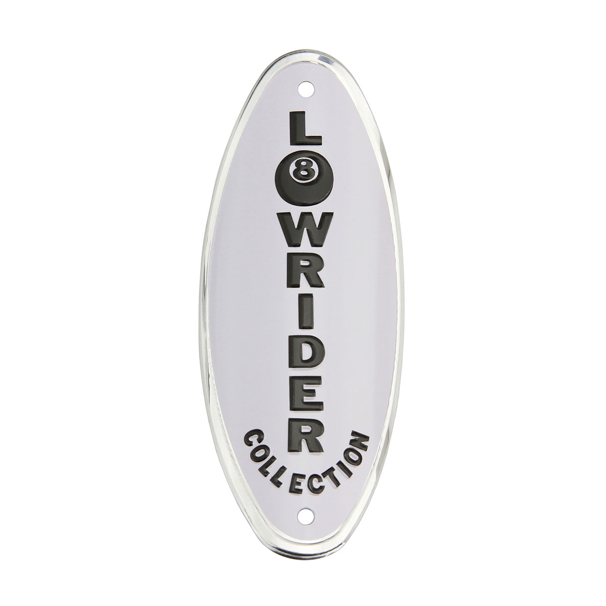 Lowrider Collection Name Plate White/Black.